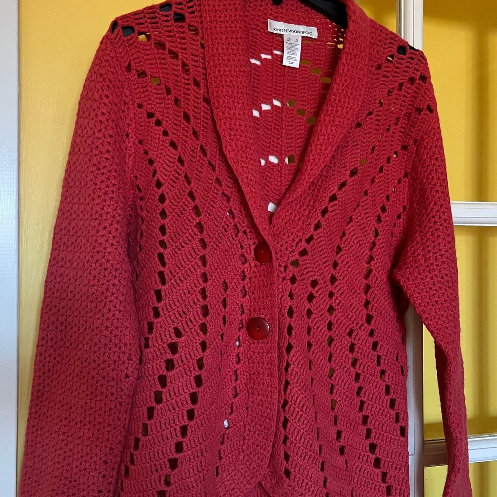Jones New York Sport Wool and Angora Women's Cardigan, Size XL